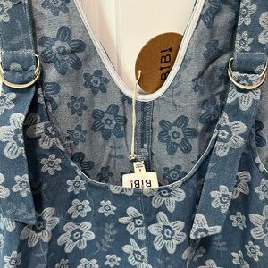 BiBi Denim Dress with Floral Design
